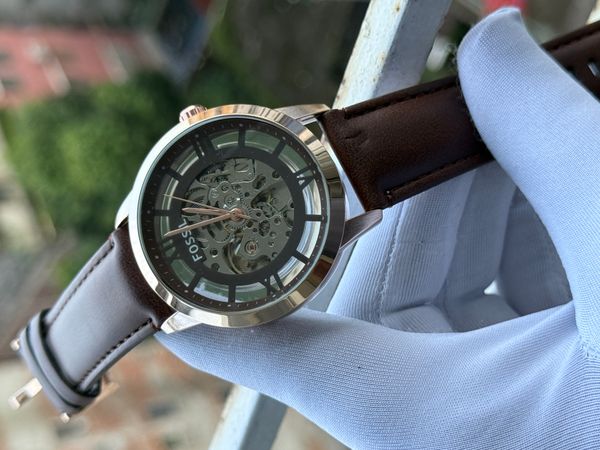 FOSSIL AUTOMATIC CHOCOLATE BELT RG CASE BLACK DIAL