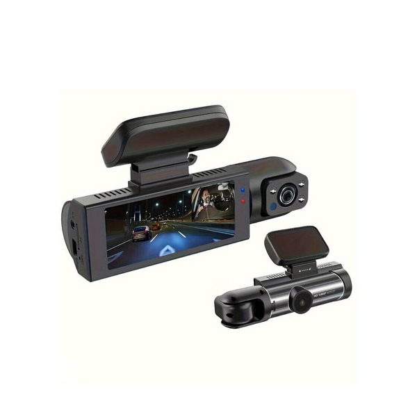 HD Car Dash Cam 3.16-inch Dual-lens Driving Recorder Front Inside Camera G-sensor Hd Night Vision Wide-angle Car Dvr