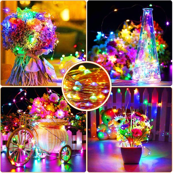 Multicolor 100Pcs Led Fairy Lights String Celebrations Party Decor & Gifts Decoration