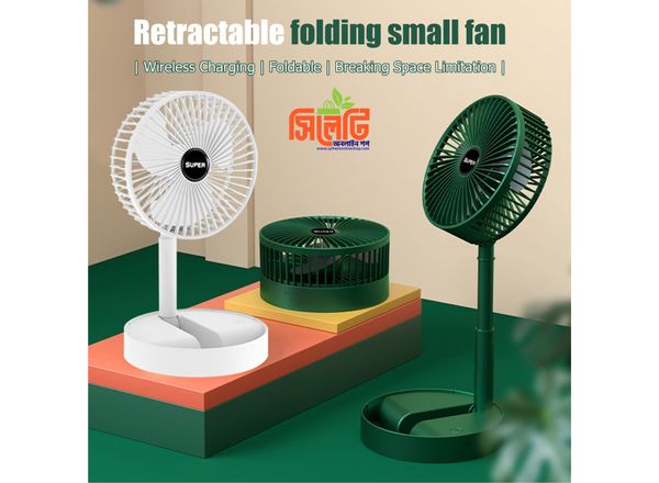 Portable Rechargeable Desk Fan, Folding Fan 3 Speeds Adjustable Height Table Fan with Timer, 2000mAh Rechargeable USB Charging for Home Office Travel