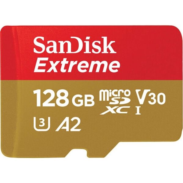 SanDisk Extreme 128GB 190mbps microSDXC UHS-I Memory Card (SDSQXAA-128G-GN6MN)
