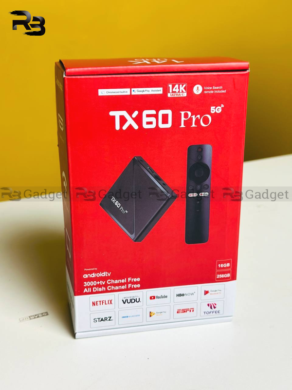 TX60 Pro 24K Ultra HD Smart Android TV Box with Voice Control Remote