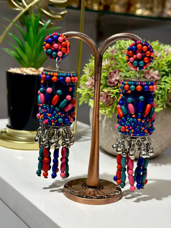 Silver Plated B eaded Jumkas