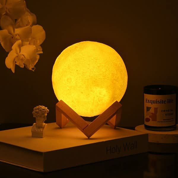 Rechargeable 3D Moon Lamp – 15 CM - Image 1