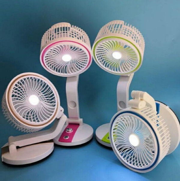 USB Rechargeable Folding Fan with LED Light 17 Inch - LR-2018