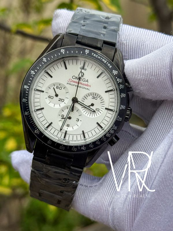 OMEGA CHRONO BLACK CHAIN WHITE DIAL