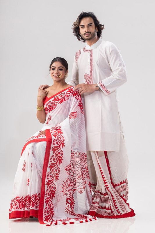 পাঞ্জাবি & শাড়ি কাপল সেট