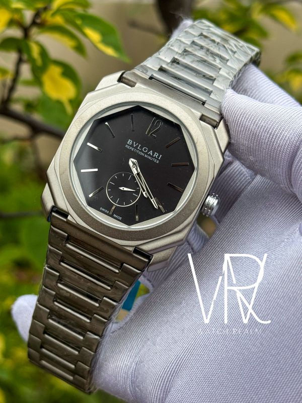BVLGARI 60 SEC MATT BLACK DIAL