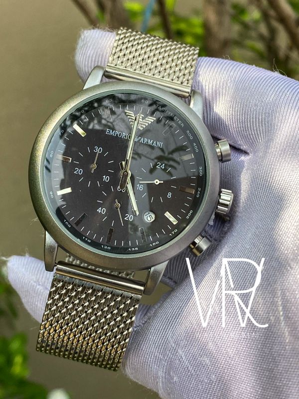 ARMANI MESH CHAIN MATT BLACK DIAL