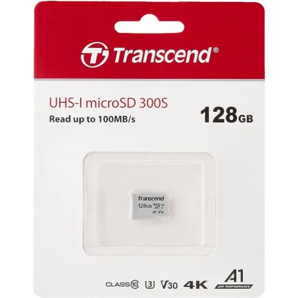 Transcend 128GB MicroSDXC/SDHC 300S Class 10 Memory Card (TS128GUSD300S)
