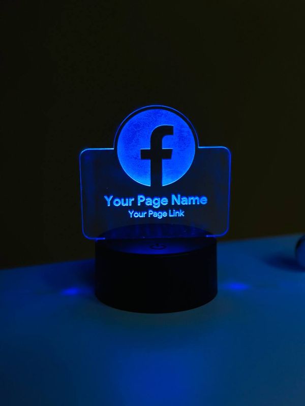 Customizable Facebook Logo Design Acrylic Multicolor Night Lamp