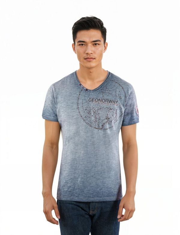 V-neck short-sleeved T-shirt Navy