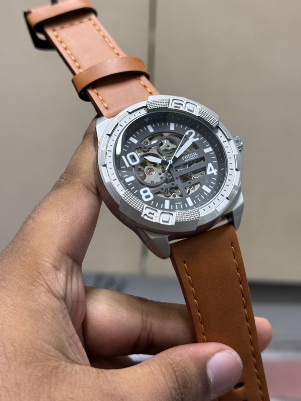 FOSSIL AUTO MUSTARD BELT NUMBER DIGITS