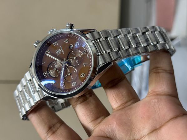 TAG CHAIN NUMBER DIGITS BROWN DIAL