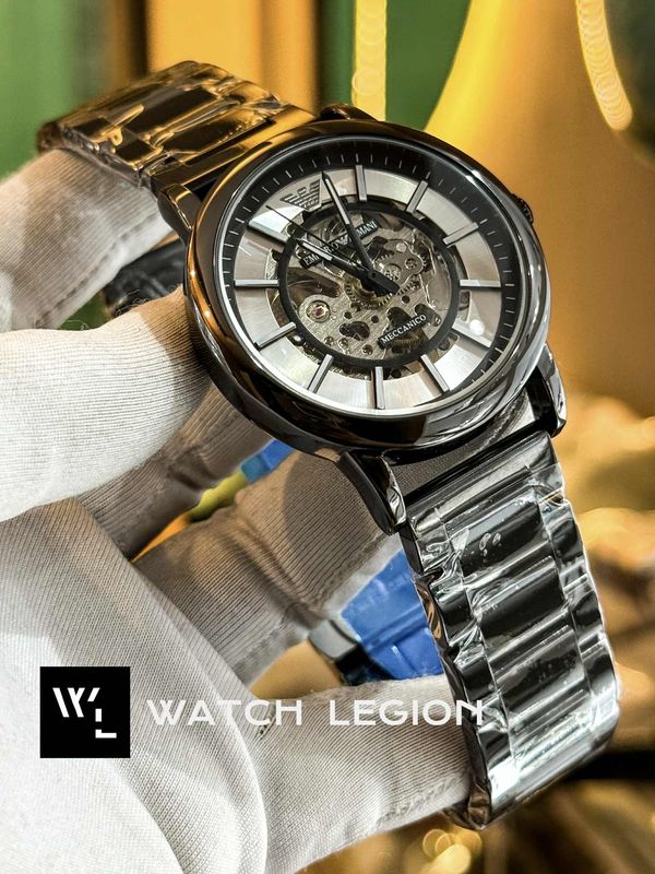 ARMANI AUTO CHAIN BLACK BODY WHITE DIAL