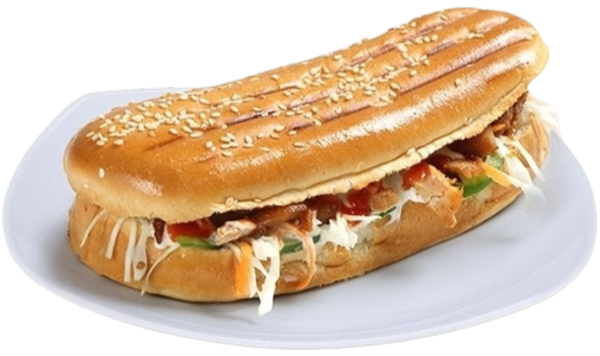 Chicken sub sandwich with cheese