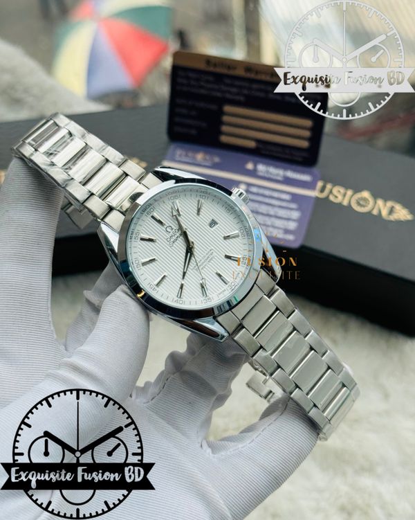 Omega Formal Silver White Dial Swift Movement Watch (AA Grade)
