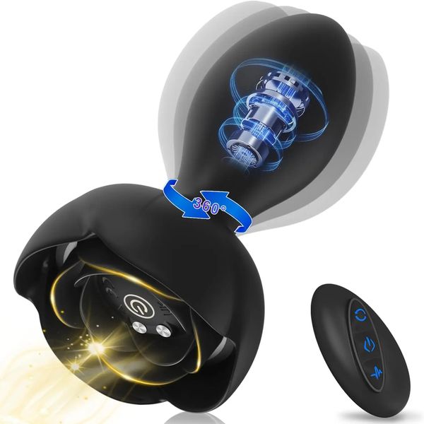 Anal Plug Silicone Butt Plug Vibrator Prostate Massager for Men G-Spot Vibration Rotation Anal Dilator Male Masturbation Sex Toy