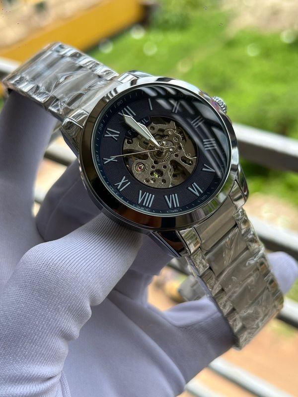 Fossil Auto Chain Silver Blue Dial