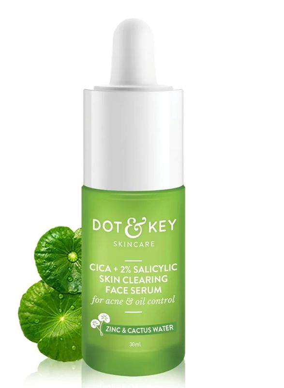 Dot & Key 2% Salicylic Acid + Cica (Centella) Anti Acne Serum with Zinc | Salicylic for Acne and Dark Spots | Serum for Oily Acne Prone Skin & Sensitive Skin | Oil-Free & Non Comedogenic | 30 ml