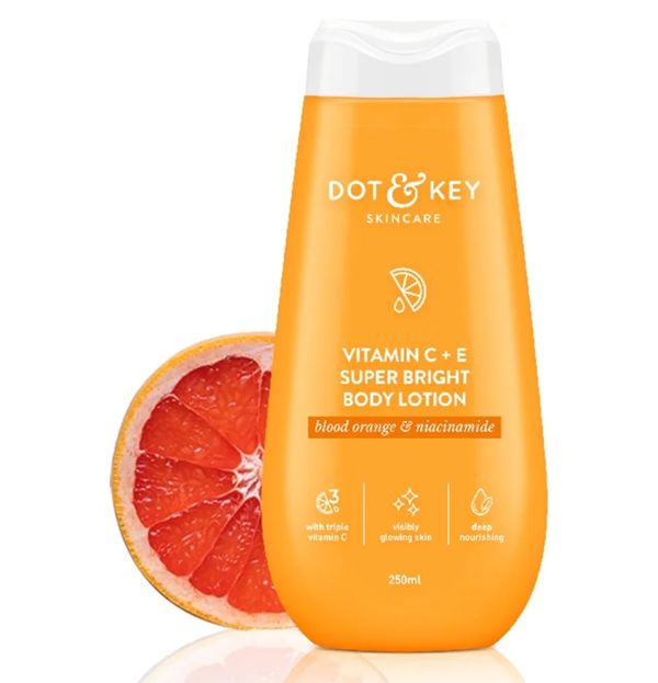 Dot & Key Vitamin C + E Super Bright Body Lotion for Deep Nourishing & Visibly Glowing Skin | Reduces Dark Spots & Tanning |With Triple Vitamin C & Niacinamide | For Women & Men | 250ml