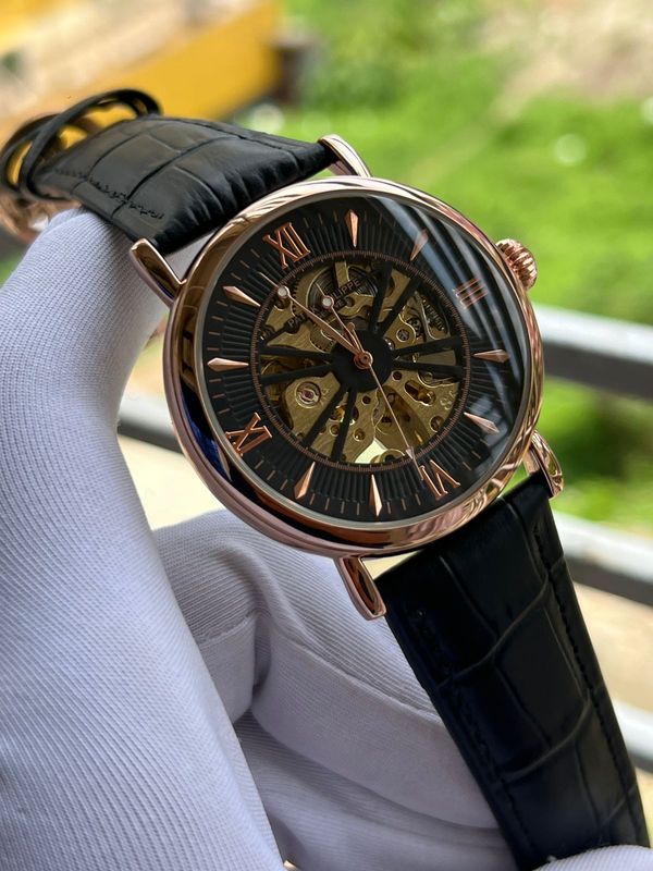 Patek Philippe Auto Skeleton Black Belt RG Case