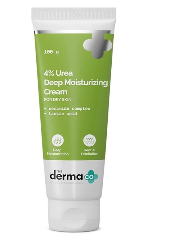 The Derma Co 4% Urea Deep Moisturizing Cream with Lactic Acid & Ceramide Complex | Deeply Moisturizes | Gently Exfoliates| Repairs Skin’s Natural Barrier | Lightweight Formula I For Very Dry Skin-100g