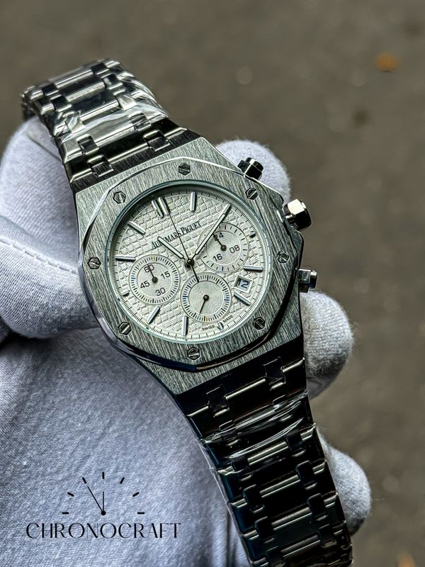 Audemars Piguet Royal Oak Chronograph White Dial-Silver Stainless Steel AA