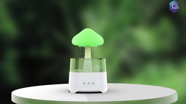 5 IN 1 Bluetooth Speaker Rain Cloud Humidifier, switchable 7 colors, 450ml capacity super quiet, intelligent anti-dry function