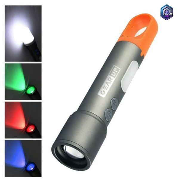 GearUP K57 Multifunctional Rechargeable Torch, Flashlight Zoomable LED Flashlight