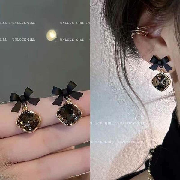 Noir Bow Elegance Earrings