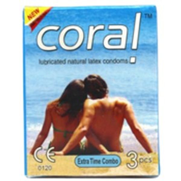Coral Extra Time Combo Condoms 3pcs