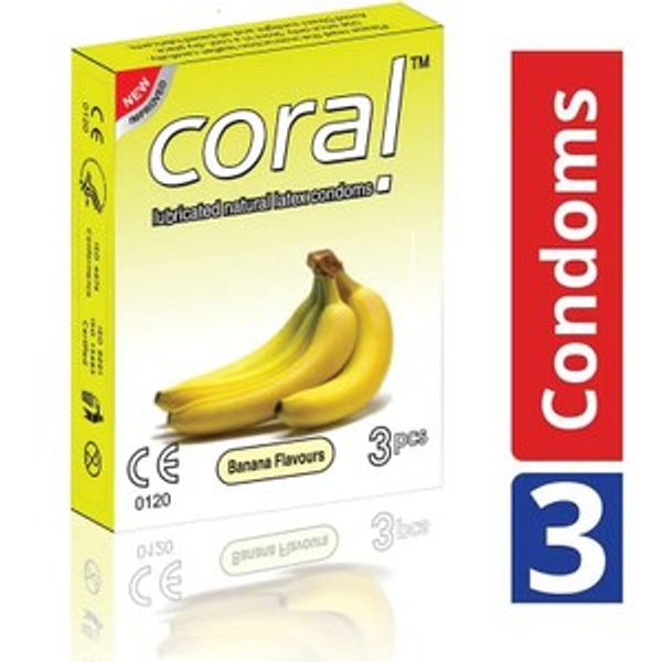 Coral Banana Flavored Condoms 3pcs