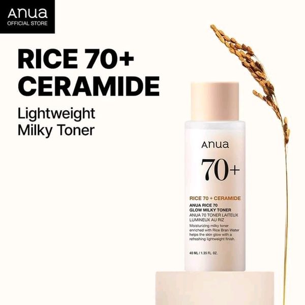 Anua Rice 70+ Glow Milky Toner 40ml