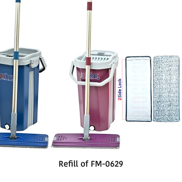 Microfiber Flat Mop Refill_FM-0629-R New Model ( 2 side lock )
