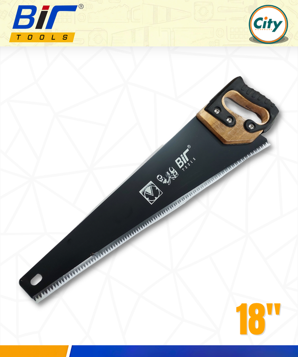 ১৮ ইঞ্চি হাতের করাত কাঠের রাবারের হ্যান্ডেল সাথে ট্রাই অ্যাঙ্গেল দাঁত কালো