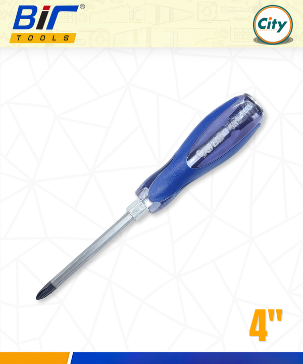 ৪ ইঞ্চি স্টার স্ক্রু ড্রাইভার ম্যাগনেটিক টিপ নীল হ্যান্ডেল হ্যামার স্ক্রু ড্রাইভার