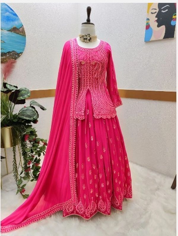 Semi –Embroidery & Sequence Work Party dress