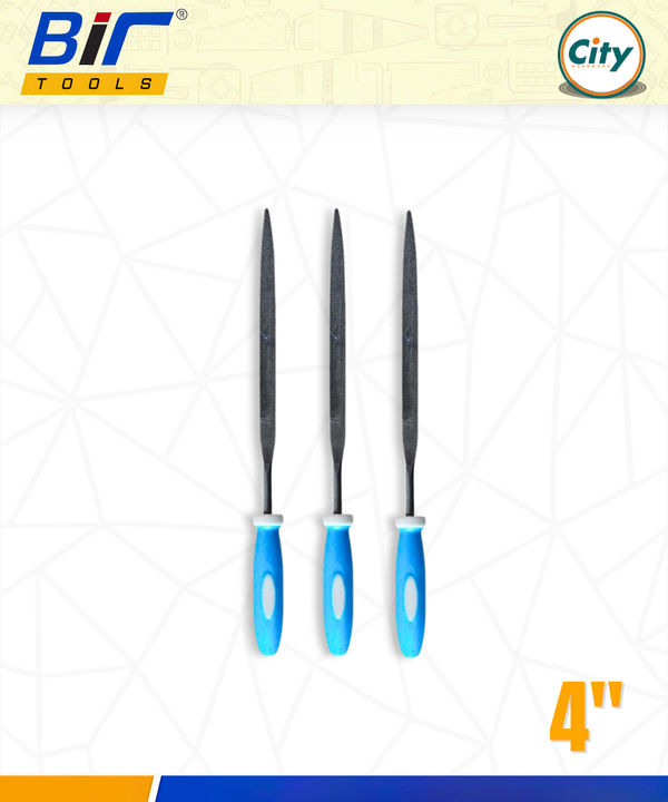 ৩ পিস ৪ ইঞ্চি ছোট ট্রায়াজেল ফাইল নিরাপদ গ্রিপ সহ বহুমুখী ব্যবহারের জন্য