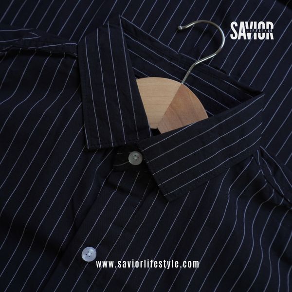 Deep Black Stripe - Old Money Full Sleeve Shirt