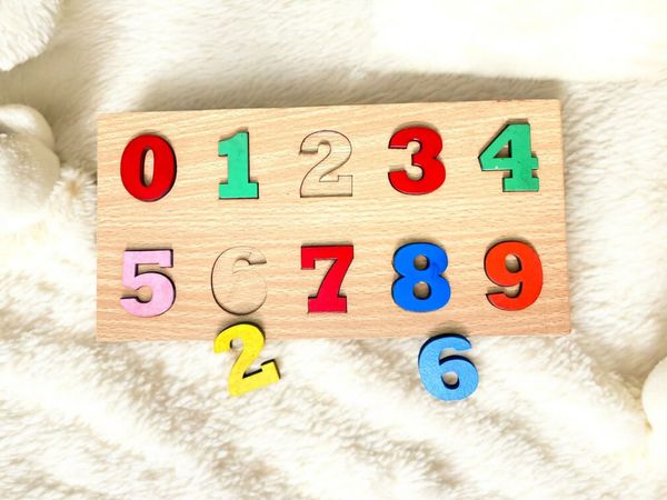 Wooden English Number Puzzle