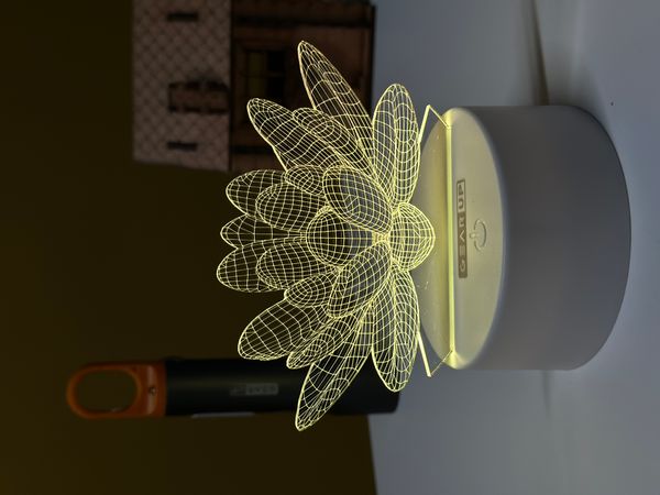 GearUP Acrylic Multicolor Night Lamp (Water Lily)
