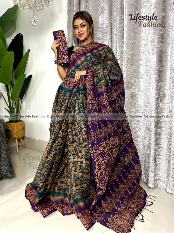 প্রিমিয়াম কোয়ালিটি আরামদায়ক কটন শাড়ি (LF-S25-2)