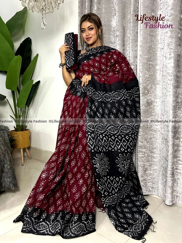 প্রিমিয়াম কোয়ালিটি আরামদায়ক কটন শাড়ি (LF-S25-6)