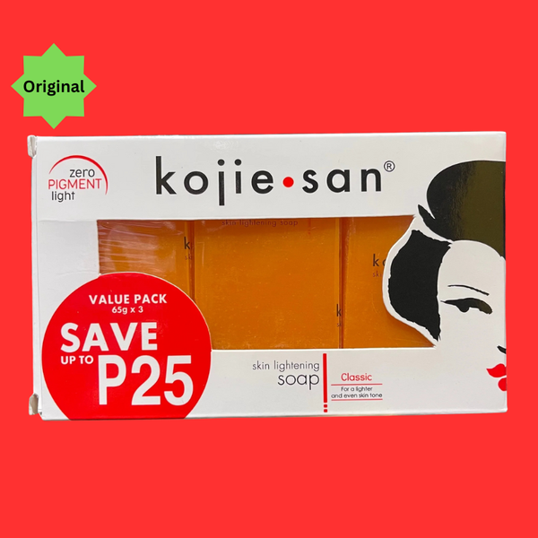 KOJIE.SAN Skin Lightening Soap Classic – 65g x 3 Value Pack