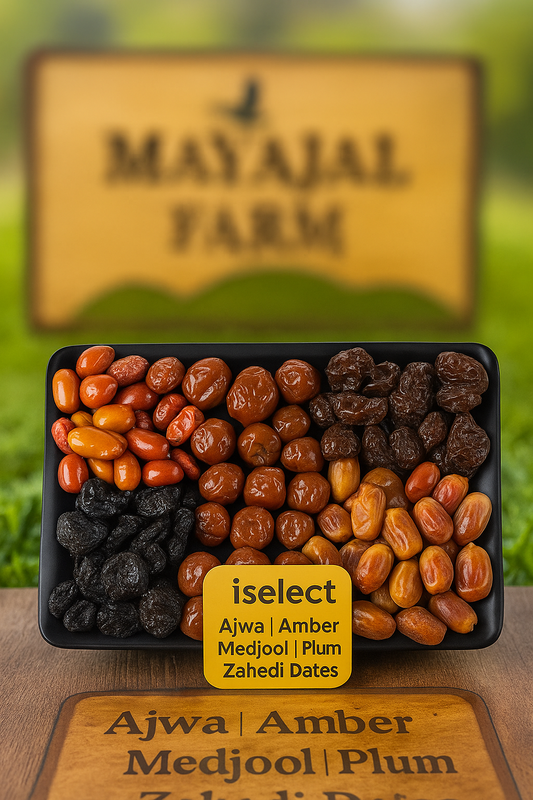 .ajwa.amber.medjool.plum.zahedi.dates.