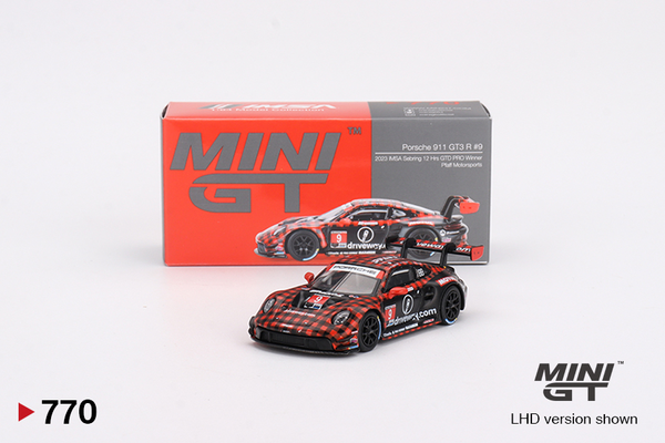 Mini GT 770 Porsche 911 GT3 R #9 2023 IMSA Sebring 12 Hrs GTD PRO Winner Pfaff Motorsports