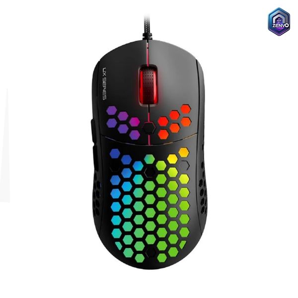 Fantech Hive UX2 6 Buttons 7 Mode USB RGB Gaming Mouse Black