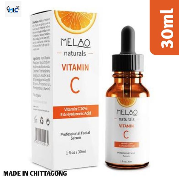 Melao Natural Vitamin C Serum For Face Organic Anti Aging Topical Facial Serum 30ml