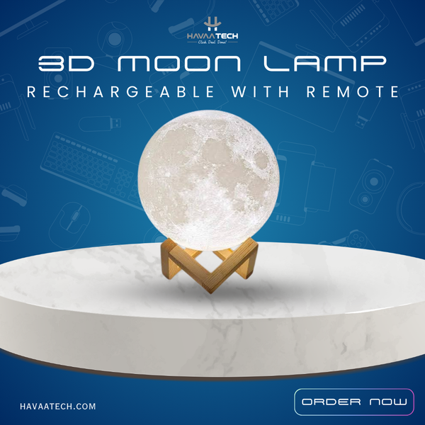Rechargeable 3D Moon Lamp - 18CM